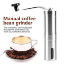 Manual Coffee Grinder Stainless Steel Ceramic Burr Hand Crank Portable Mill