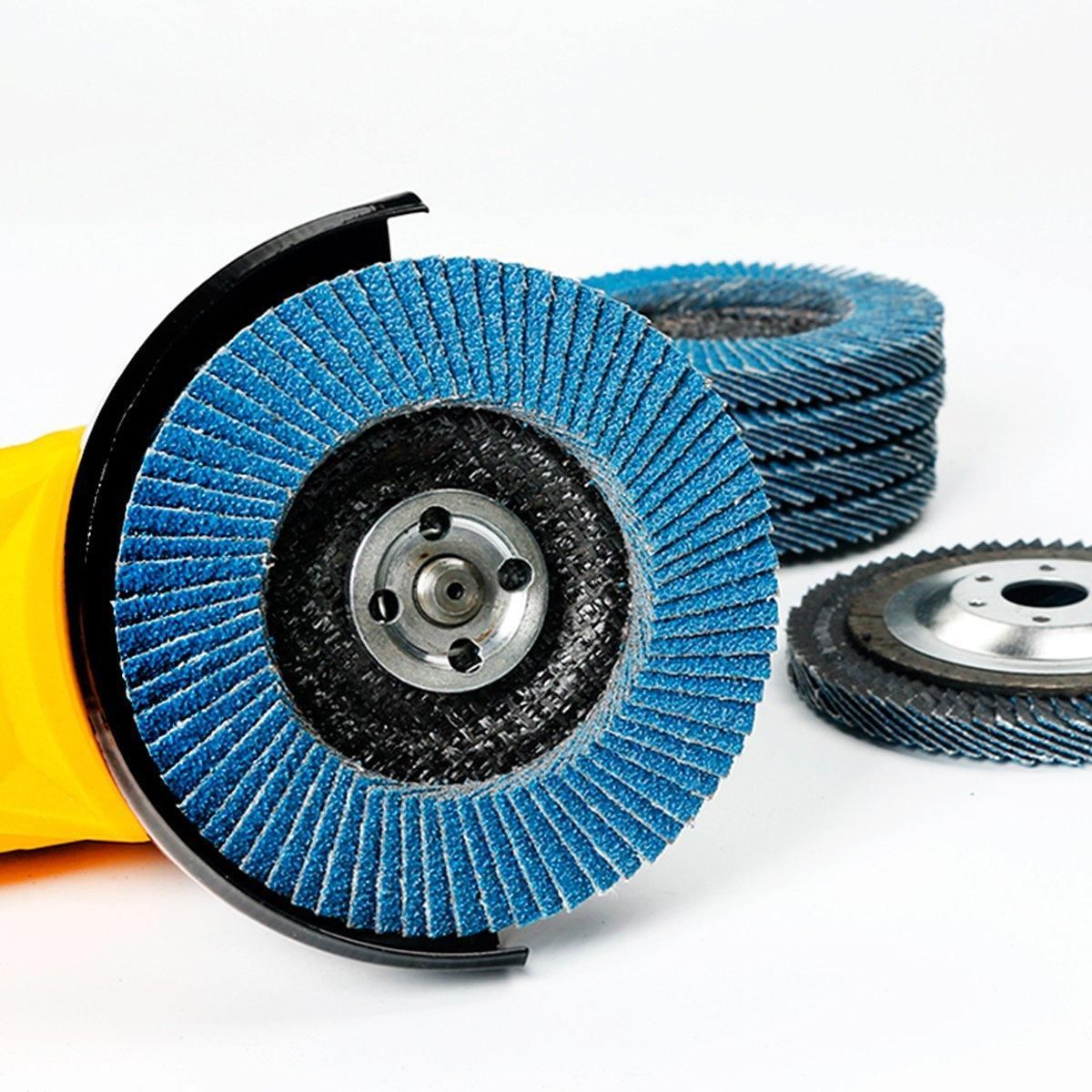 10pcs Flap Disc 40/60/80/120 Grit Angle Grinder Wheel Set Durable Sanding Tool - 40 Grit