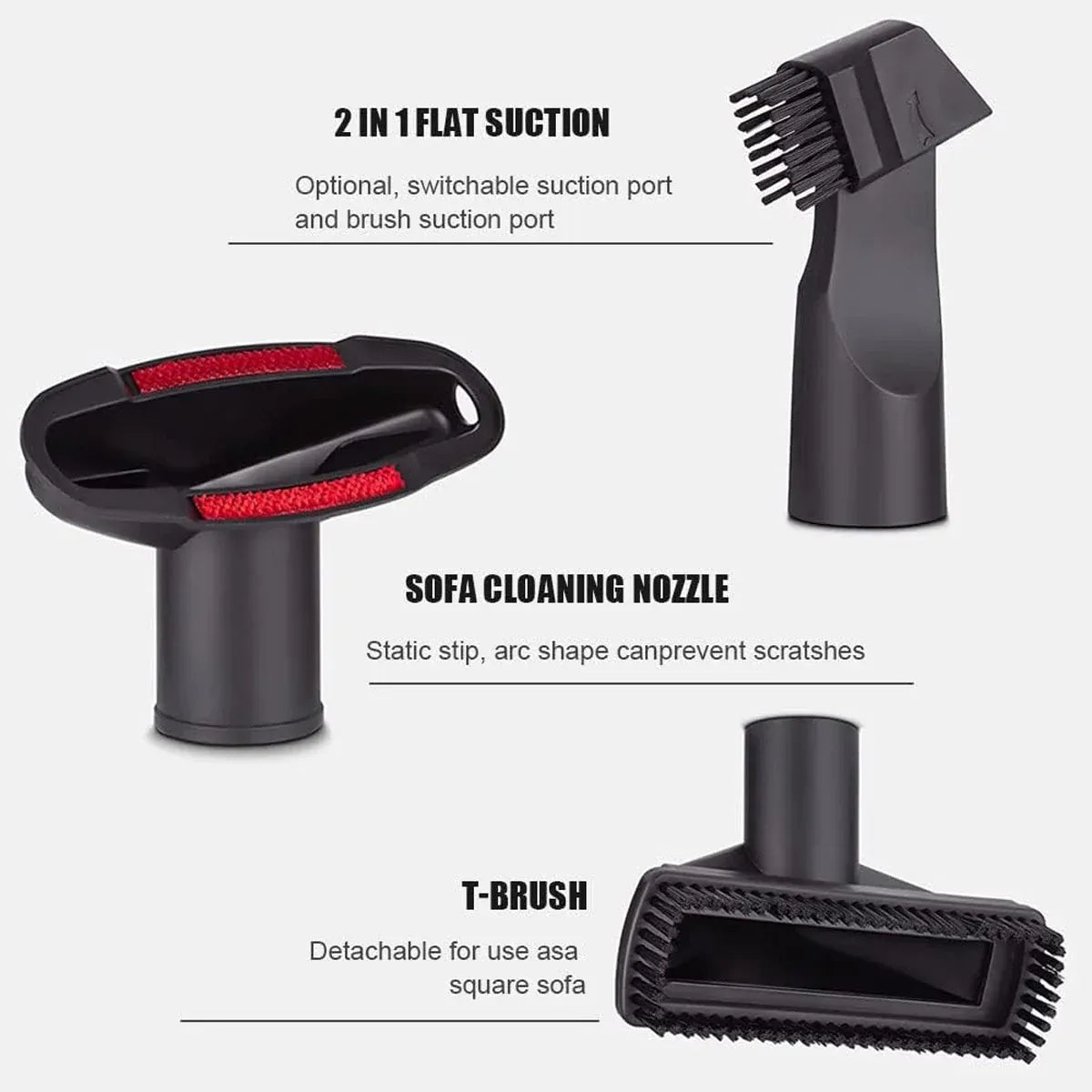 6pcs Vacuum Cleaner Accessory Suction Head Suitable for 32mm Inner Diameter Fit