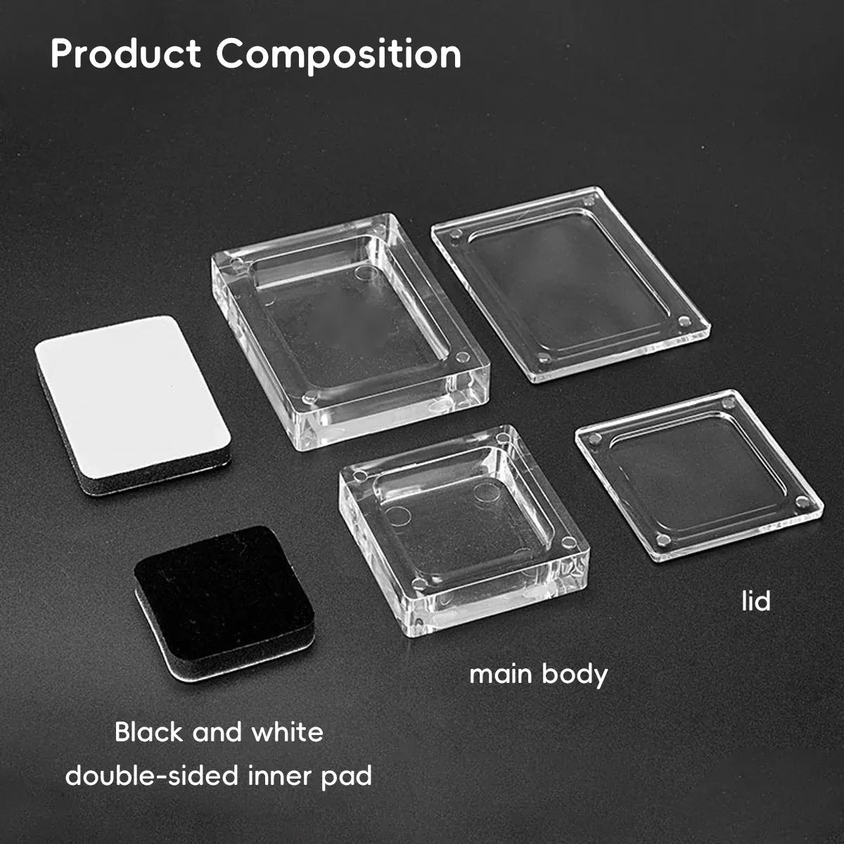 5PCS Acrylic Transparent Jewelry Display Case Necklace Earring Ring Bracelet - 5.8x5.8x2cm