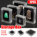 5PCS Acrylic Transparent Jewelry Display Case Necklace Earring Ring Bracelet - 6.8x6.8x2cm