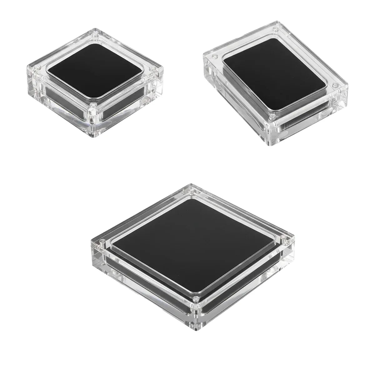 5PCS Acrylic Transparent Jewelry Display Case Necklace Earring Ring Bracelet - 6.8x6.8x2cm