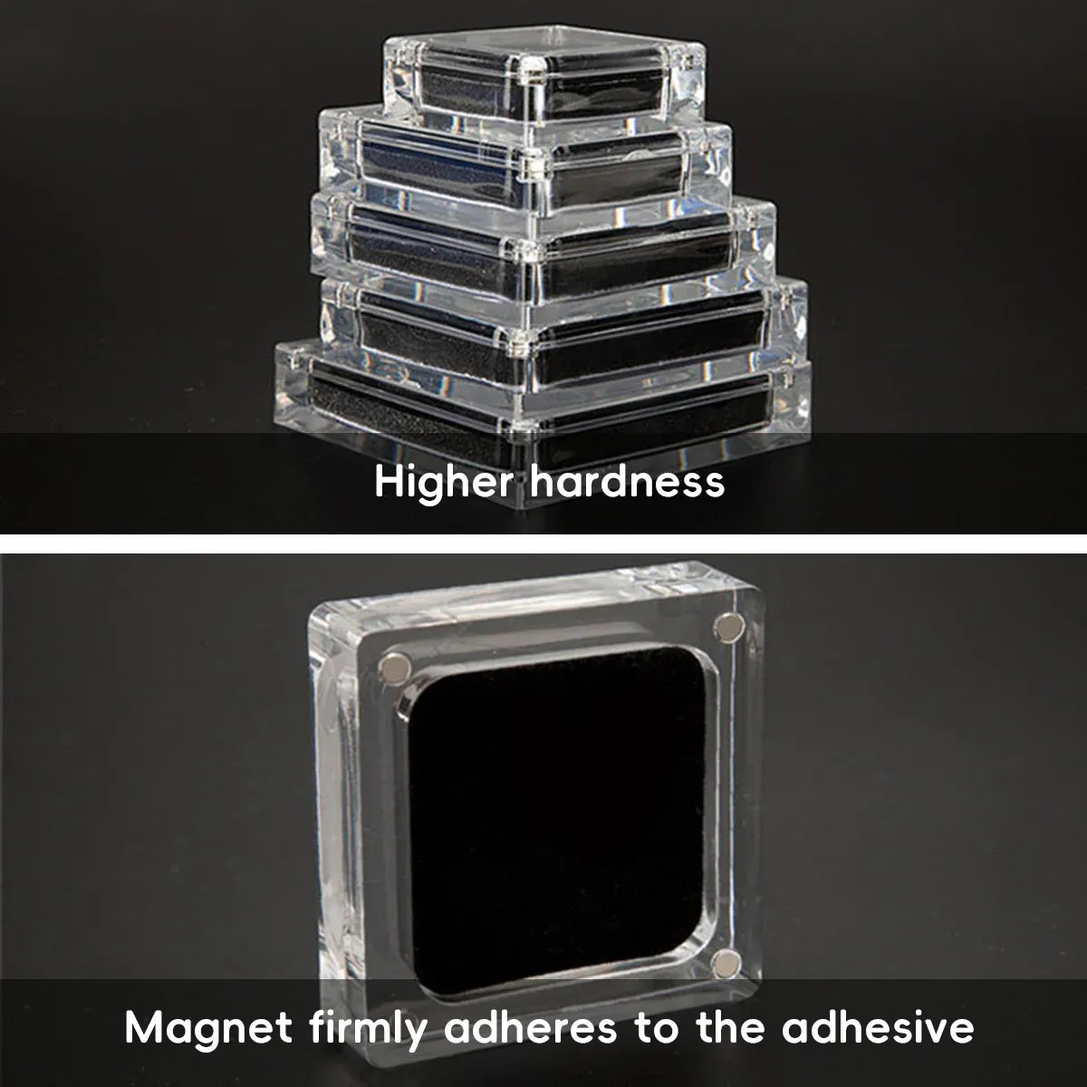 5PCS Acrylic Transparent Jewelry Display Case Necklace Earring Ring Bracelet - 6.8x6.8x2cm