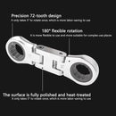 5PCS Flexible Head Ratchet Wrench Set 180 Flexible Rotation for Garage Tool Kit