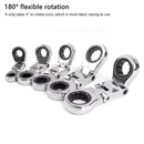 5PCS Flexible Head Ratchet Wrench Set 180 Flexible Rotation for Garage Tool Kit
