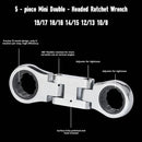 5PCS Flexible Head Ratchet Wrench Set 180 Flexible Rotation for Garage Tool Kit