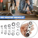 5PCS Flexible Head Ratchet Wrench Set 180 Flexible Rotation for Garage Tool Kit