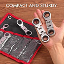 5PCS Flexible Head Ratchet Wrench Set 180 Flexible Rotation for Garage Tool Kit
