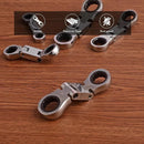 5PCS Flexible Head Ratchet Wrench Set 180 Flexible Rotation for Garage Tool Kit
