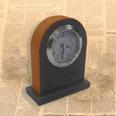 Classic Hotel Alarm Clock Quartz Movement Faux Leather Design with Clear Display - Orange