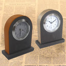 Classic Hotel Alarm Clock Quartz Movement Faux Leather Design with Clear Display - Orange