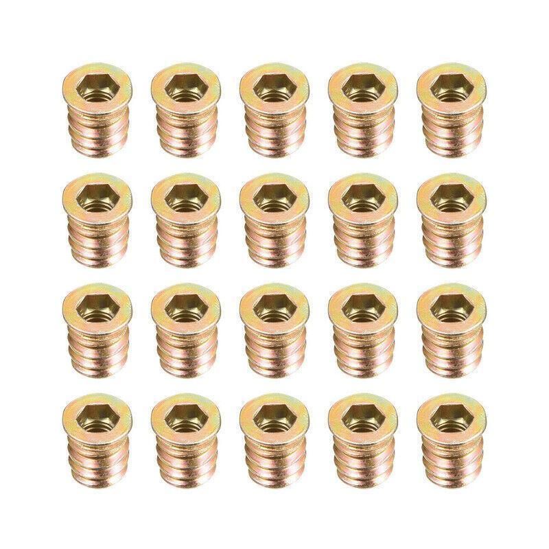 120Pcs M6 Zinc Alloy Hex Drive Head Nuts for Wood