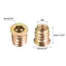 120Pcs M6 Zinc Alloy Hex Drive Head Nuts for Wood