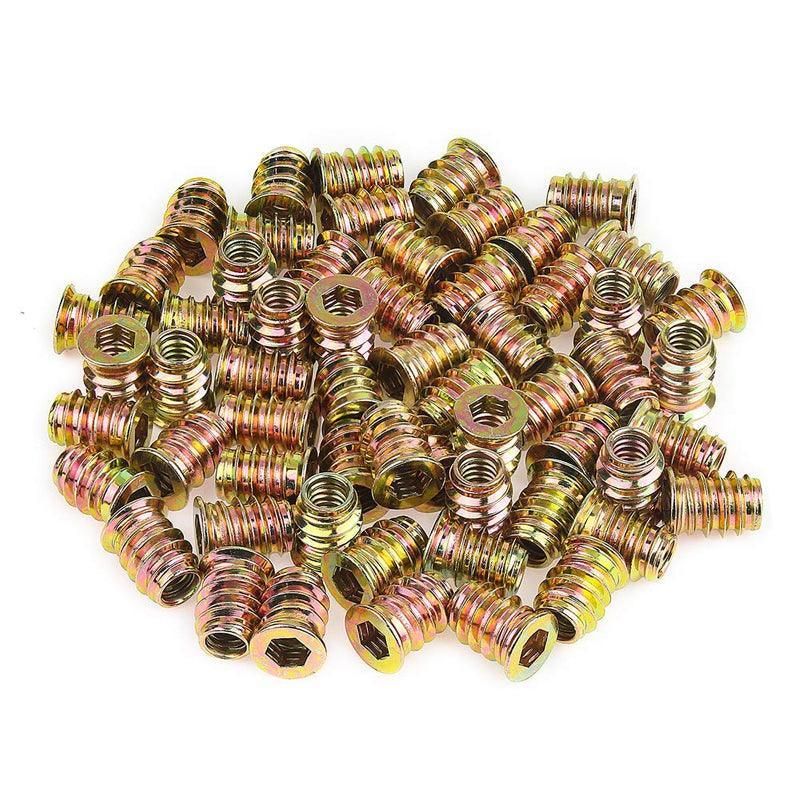 120Pcs M6 Zinc Alloy Hex Drive Head Nuts for Wood