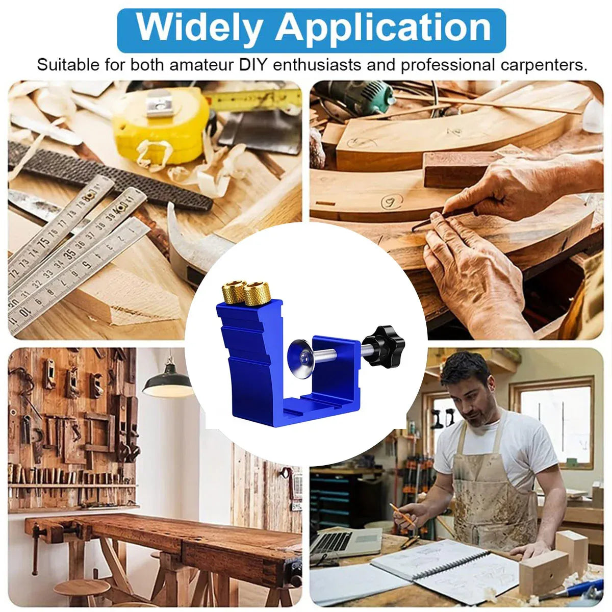 Woodworking Hole Positioner Pocket Hole Jig Inclined Drill Guide Locator Tool