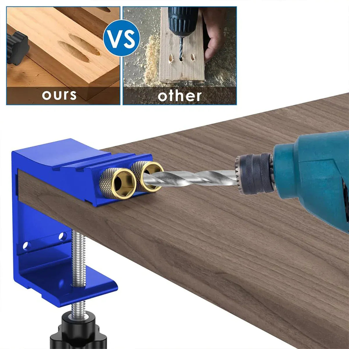 Woodworking Hole Positioner Pocket Hole Jig Inclined Drill Guide Locator Tool