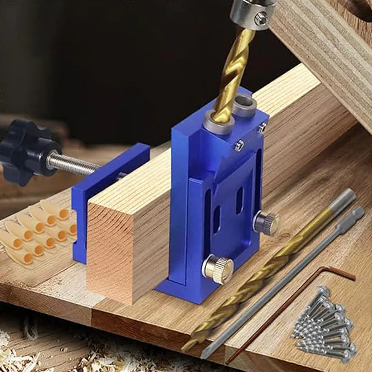 Woodworking Hole Positioner Pocket Hole Jig Inclined Drill Guide Locator Tool