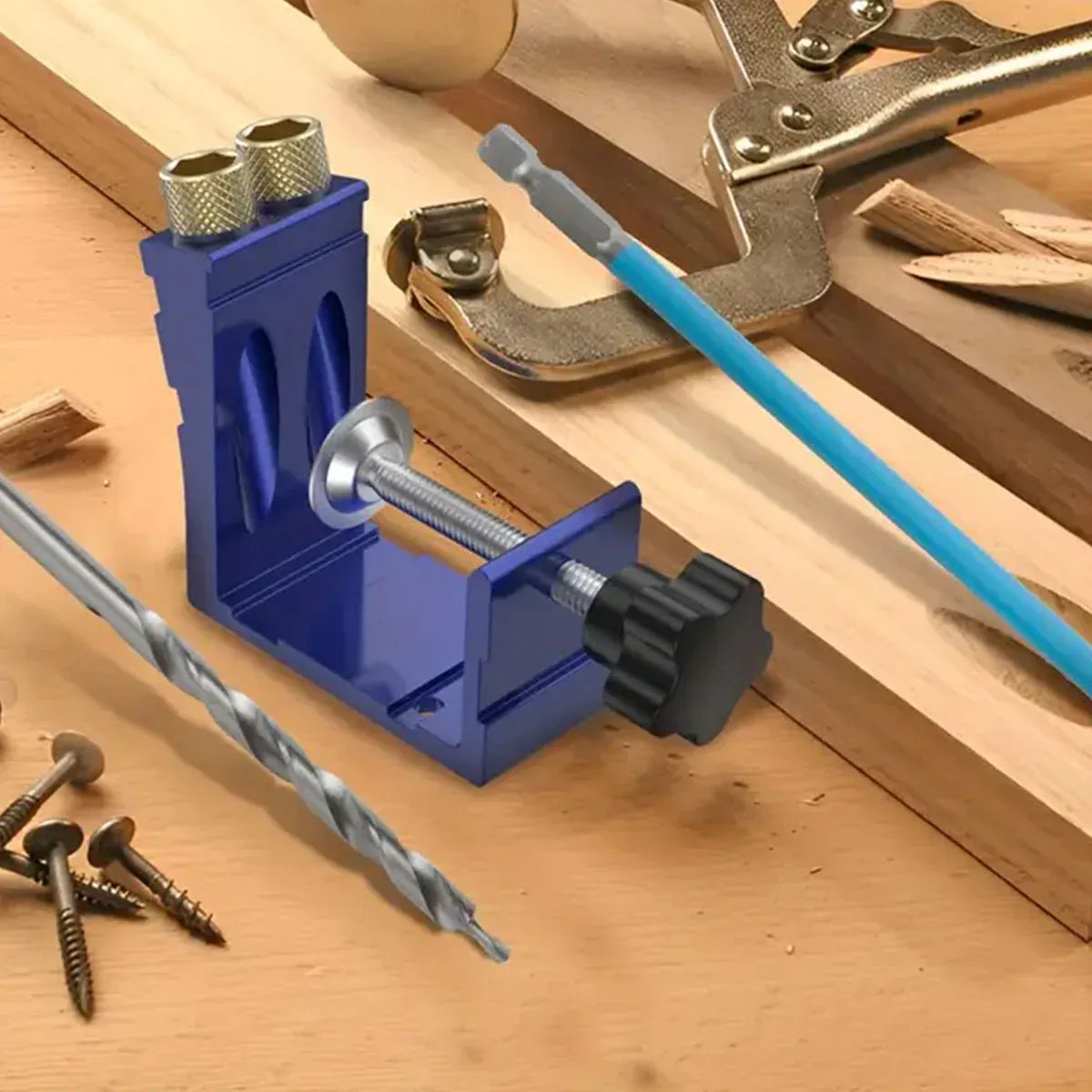 Woodworking Hole Positioner Pocket Hole Jig Inclined Drill Guide Locator Tool