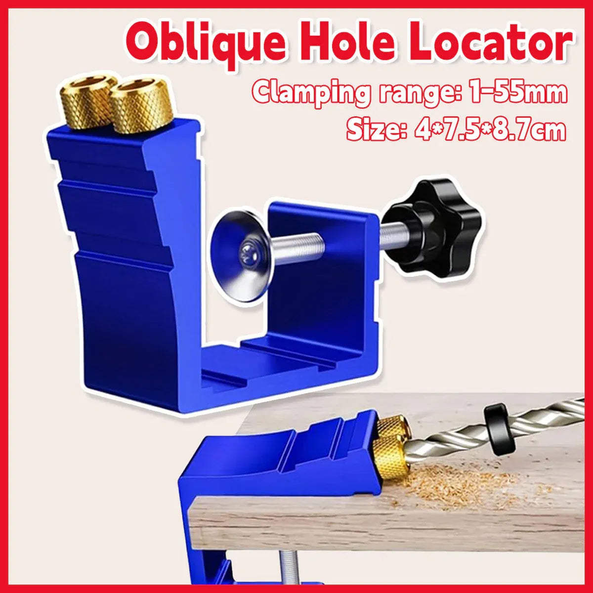 Woodworking Hole Positioner Pocket Hole Jig Inclined Drill Guide Locator Tool