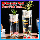 Hydroponic Plant Vase Cylindrical Straight Design Fish Tank for Home Decor - 25cmx10cm