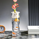 Hydroponic Plant Vase Cylindrical Straight Design Fish Tank for Home Decor - 25cmx10cm
