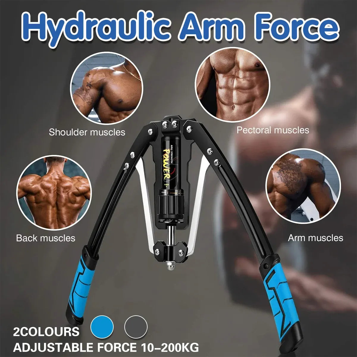 Hydraulic Arm Force Adjustable Resistance Durable for Forearm Workout - Blue