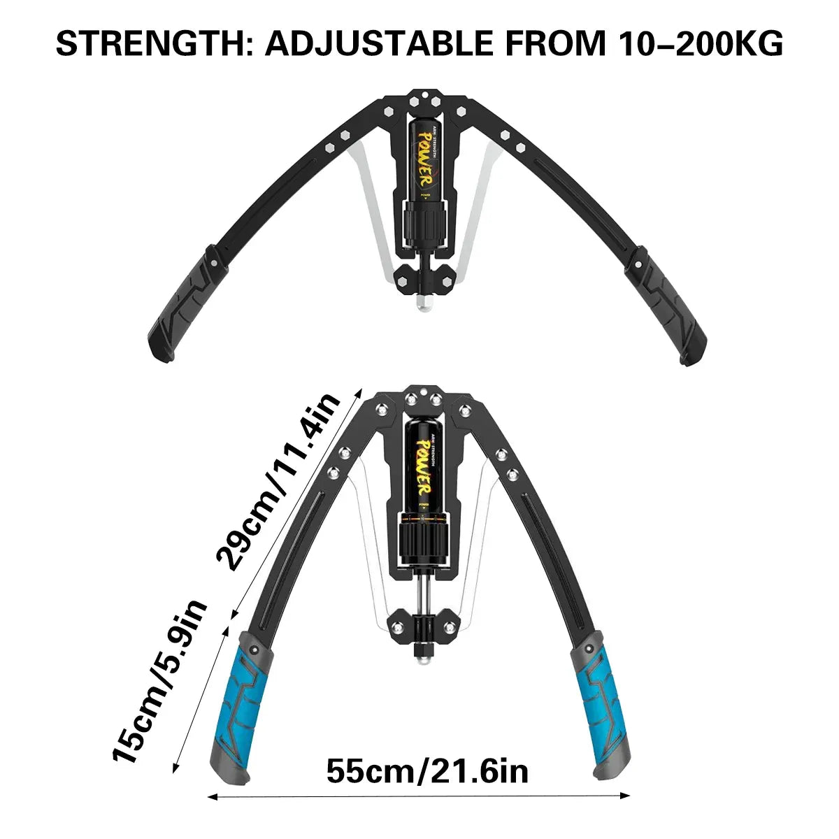 Hydraulic Arm Force Adjustable Resistance Durable for Forearm Workout - Black