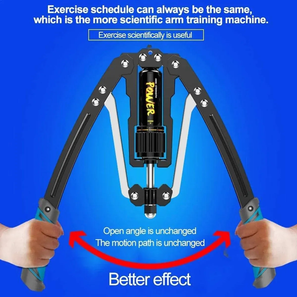 Hydraulic Arm Force Adjustable Resistance Durable for Forearm Workout - Black