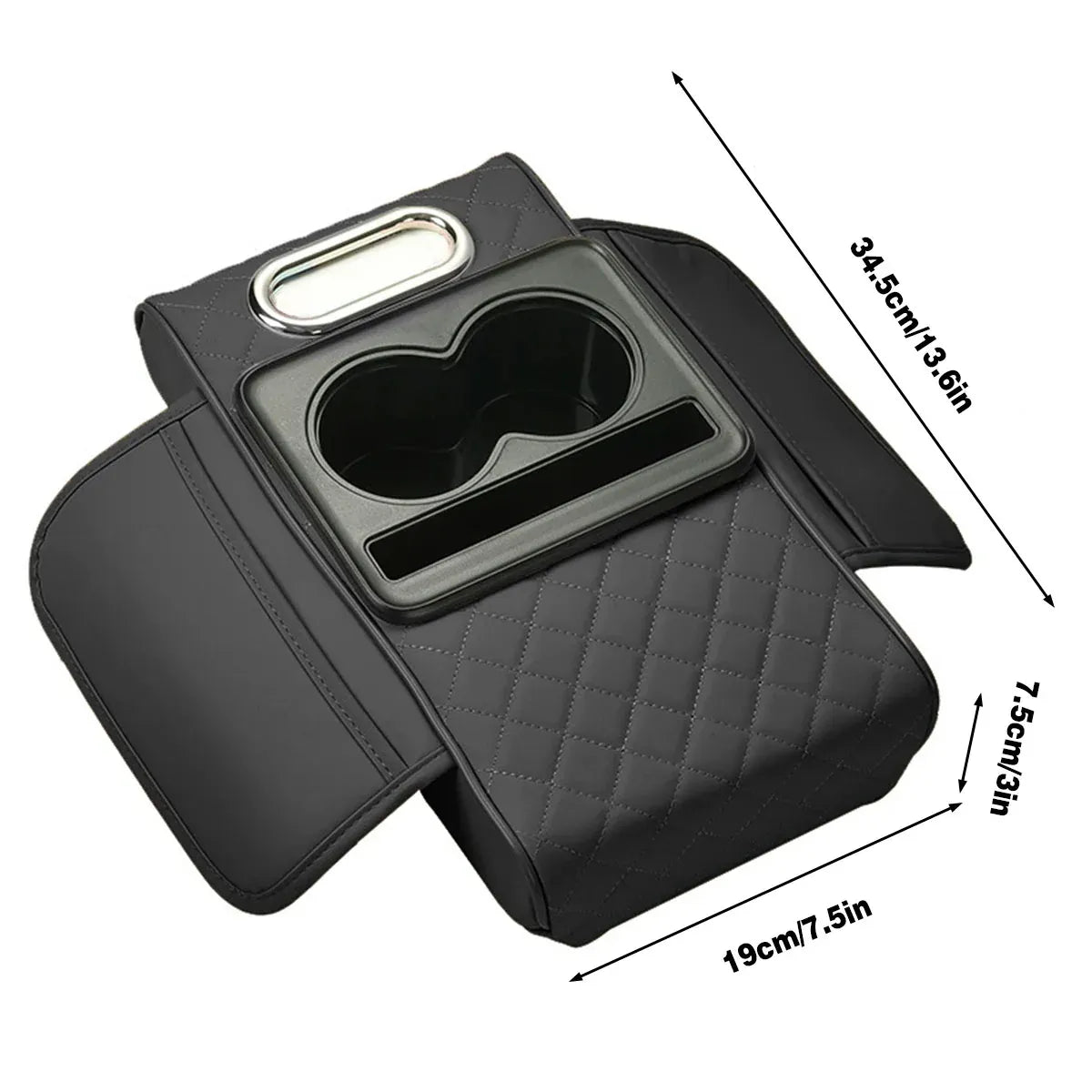 Car Armrest Pad Central Console Storage Box Lift Cushion Rest Support Organizer - Black Red