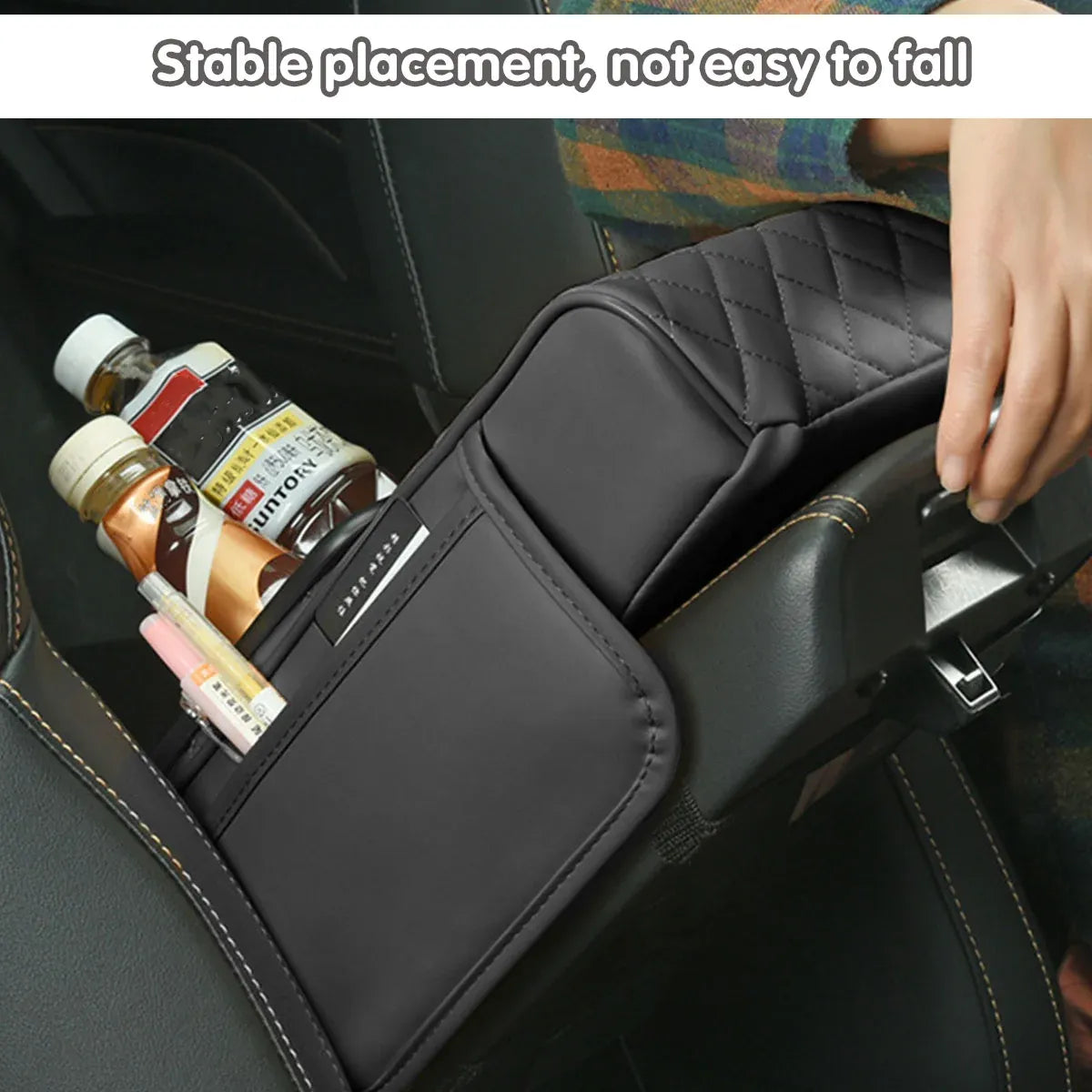 Car Armrest Pad Central Console Storage Box Lift Cushion Rest Support Organizer - Black Red
