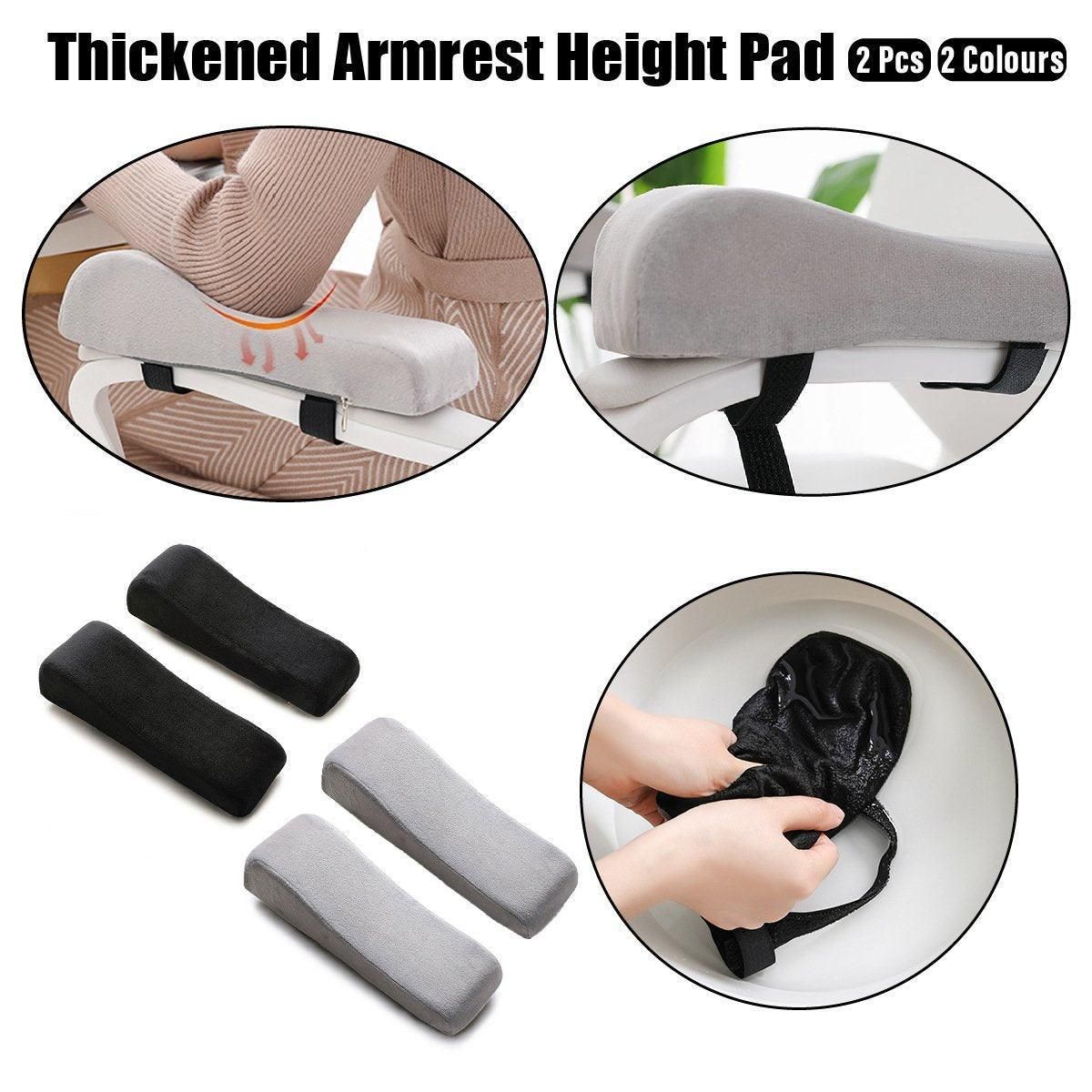 2PCS Elbow Arm Rest Cushion Chair Armrest Pads Memory Foam Office Support Pillow - Grey