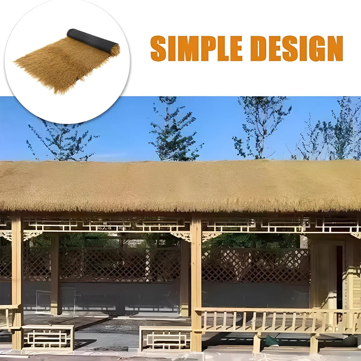 Artificial Thatch Roofing Simulation Straw for Garden Sheds Gazebos Cabins