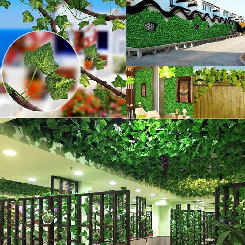12 X 2M Artificial Ivy Vine Fake Foliage Flower Hanging Leaf Garland Plant Party - Grape Leaves