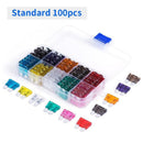 100PCS Standard Blade Auto Car Assorted Fuses Assortment Kits Sets 2A-35A With Box