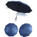 Automatic Umbrella Auto Open Close Compact Folding Anti Rain Windproof 10Ribs Au - Brown