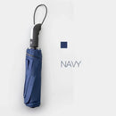 Automatic Umbrella Auto Open Close Compact Folding Anti Rain Windproof 10Ribs Au - Brown