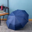 Automatic Umbrella Auto Open Close Compact Folding Anti Rain Windproof 10Ribs Au - Wine Red