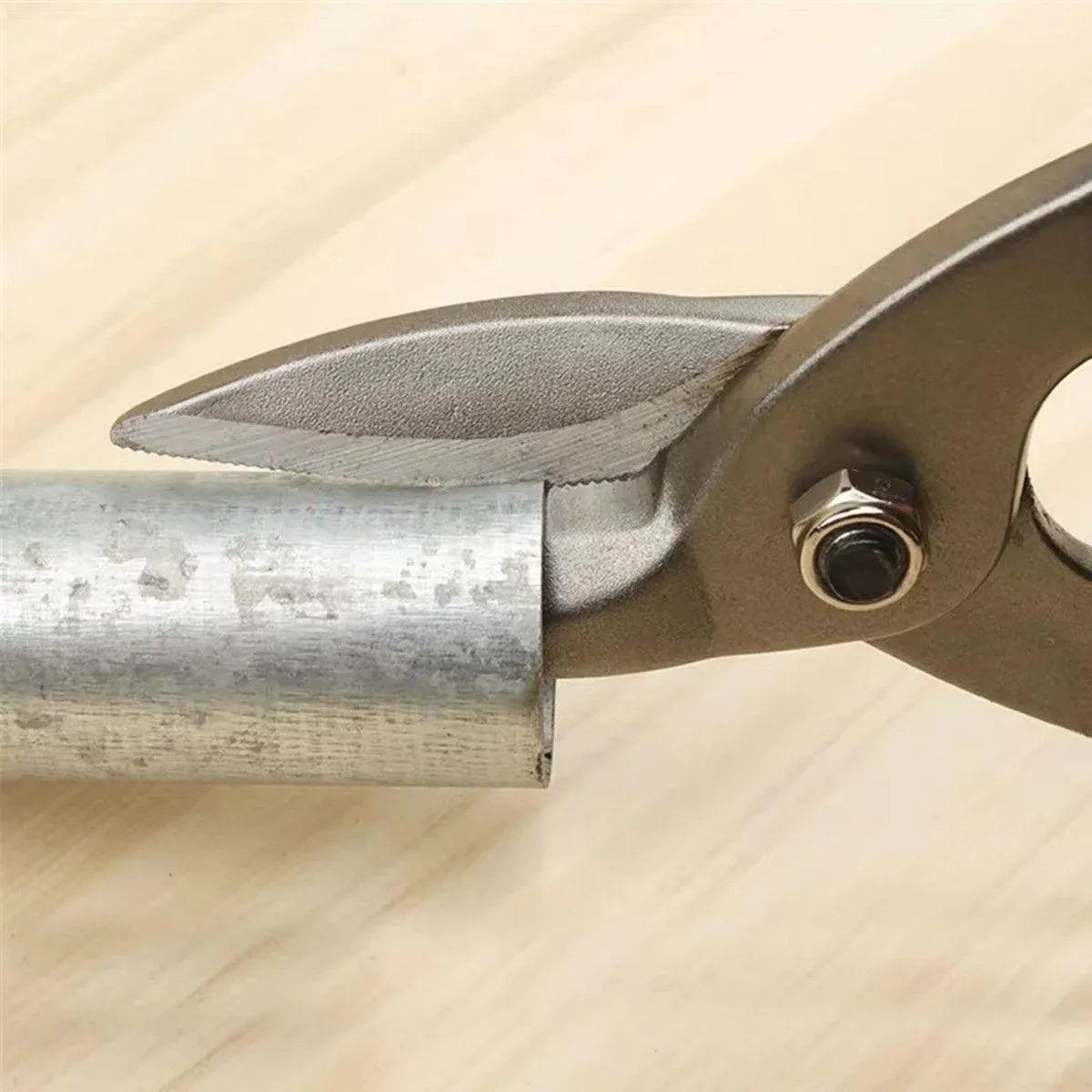 250mm Aviation Tin Snip Heavy Duty Metal Cutting Shears Industrial Scissors Tool - Straight scissors