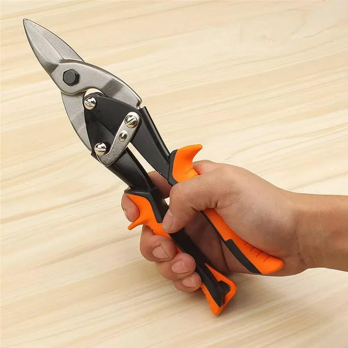 250mm Aviation Tin Snip Heavy Duty Metal Cutting Shears Industrial Scissors Tool - Straight scissors