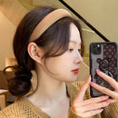 Ladies Headband Padded Hairband Wide Sponge Hair Hoop Solid Colour Accessories - Dark Coffee
