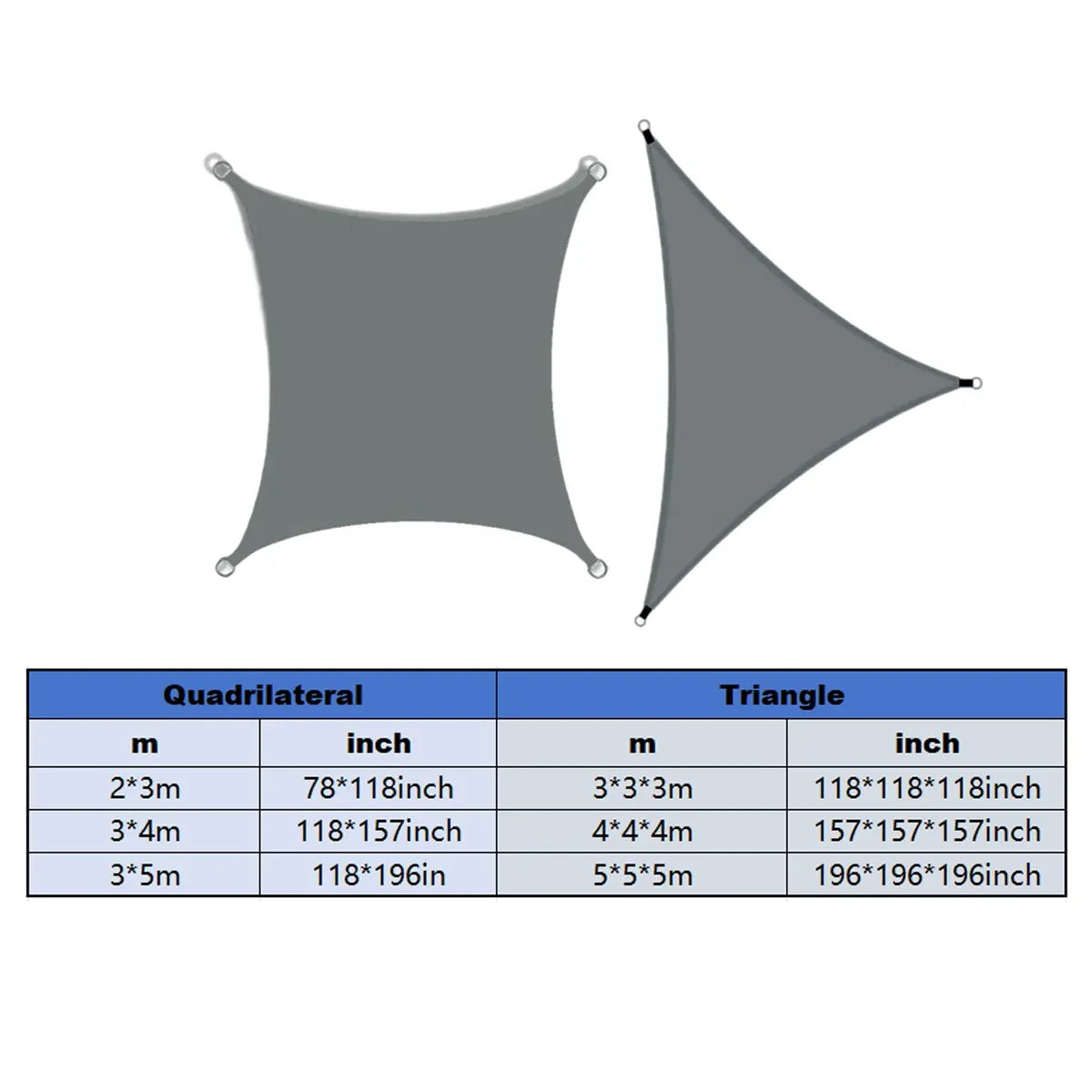 Waterproof Outdoor Shade Sail Garden Sun Canopy UV Protection Patio Awning Cloth - 4x4x4m Triangle