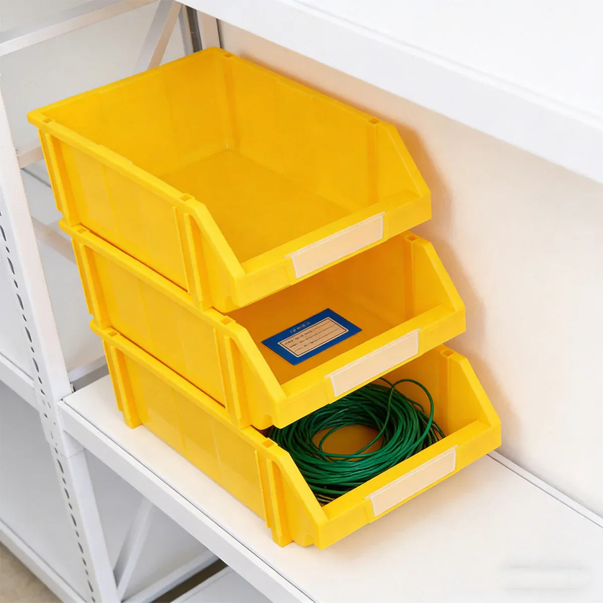 2 Pcs Thickened Slanted Plastic Storage Box for Screws Nuts Crafts Storage Use - Blue
