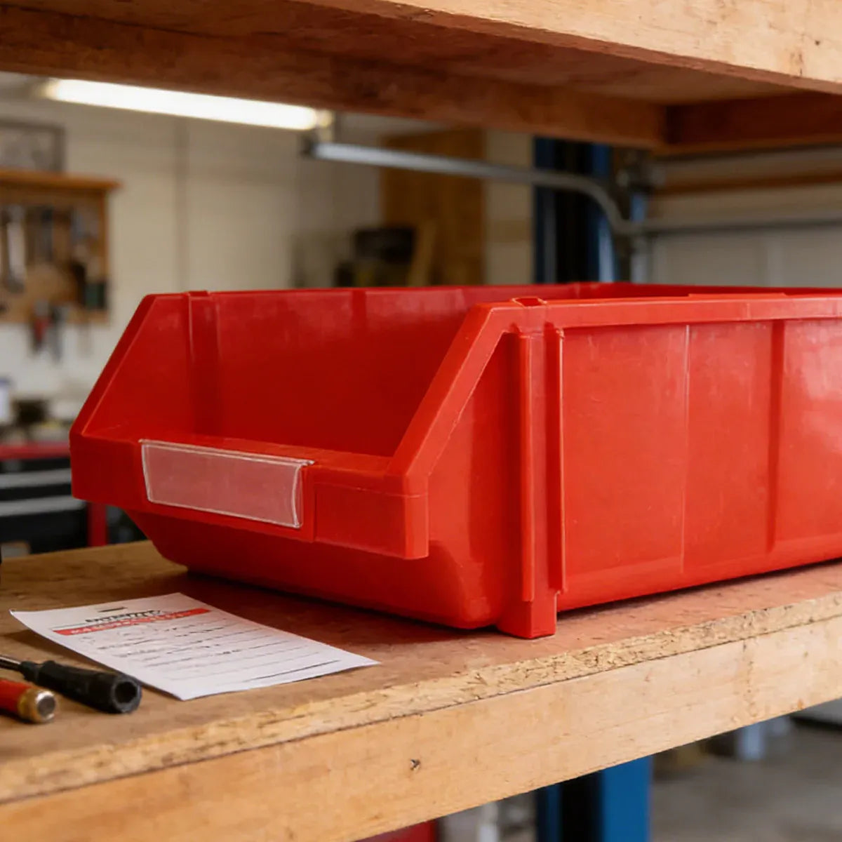 2 Pcs Thickened Slanted Plastic Storage Box for Screws Nuts Crafts Storage Use - Red