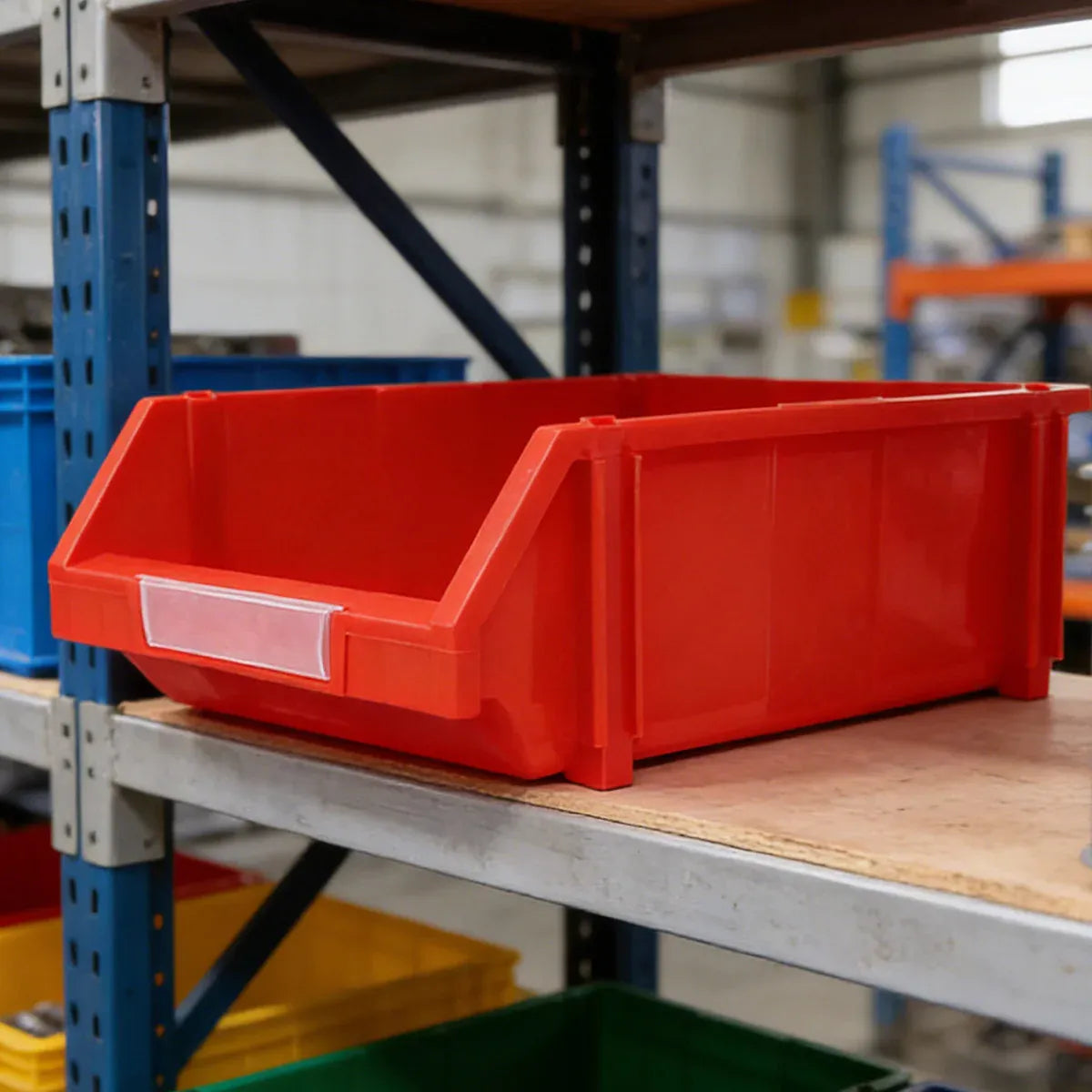 2 Pcs Thickened Slanted Plastic Storage Box for Screws Nuts Crafts Storage Use - Red