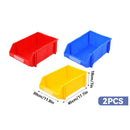 2 Pcs Thickened Slanted Plastic Storage Box for Screws Nuts Crafts Storage Use - Yellow