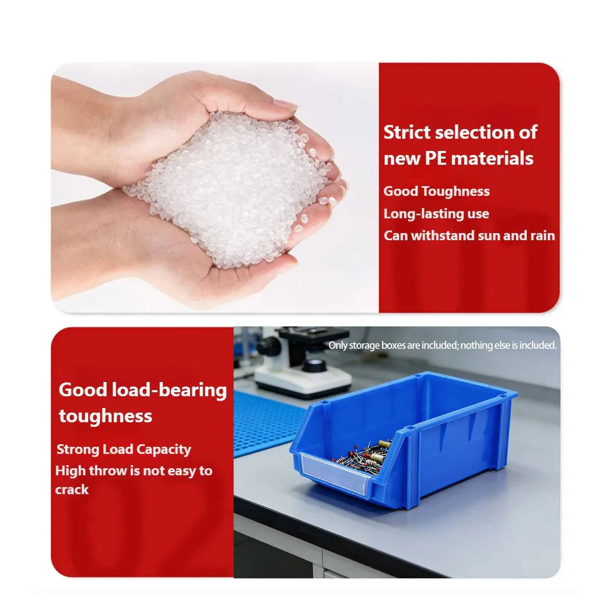 2PCS Thickened Slanted Plastic Storage Box for Screws Nuts Crafts Storage Use - Blue
