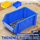 2PCS Thickened Slanted Plastic Storage Box for Screws Nuts Crafts Storage Use - Yellow