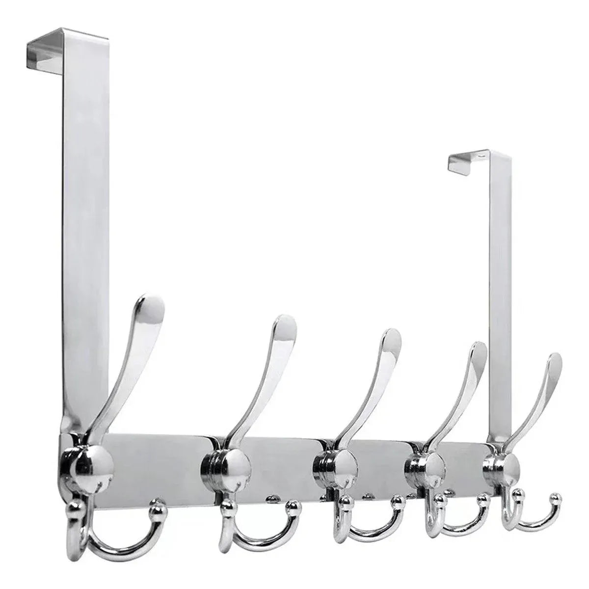 5 Hooks Behind Door Silver Door Hook Coat Hook Clothes Hook Storage Organizer