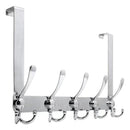 5 Hooks Behind Door Silver Door Hook Coat Hook Clothes Hook Storage Organizer