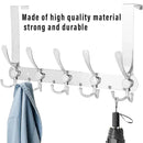 5 Hooks Behind Door Silver Door Hook Coat Hook Clothes Hook Storage Organizer